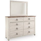 Willowton Dresser, Mirror - Whitewash