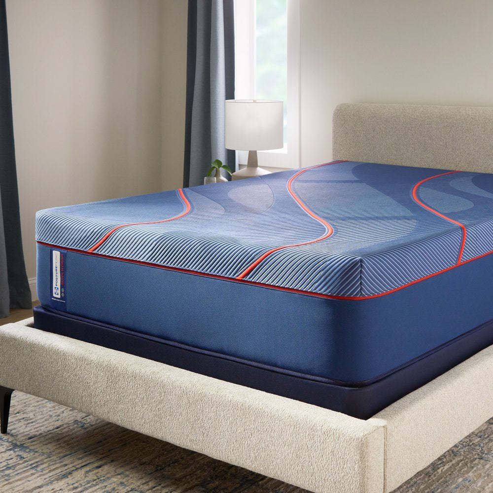 Tempur Sealy - ALBANY II HYBRID MEDIUM KING MATTRESS - Blue Fabric - Mattresses