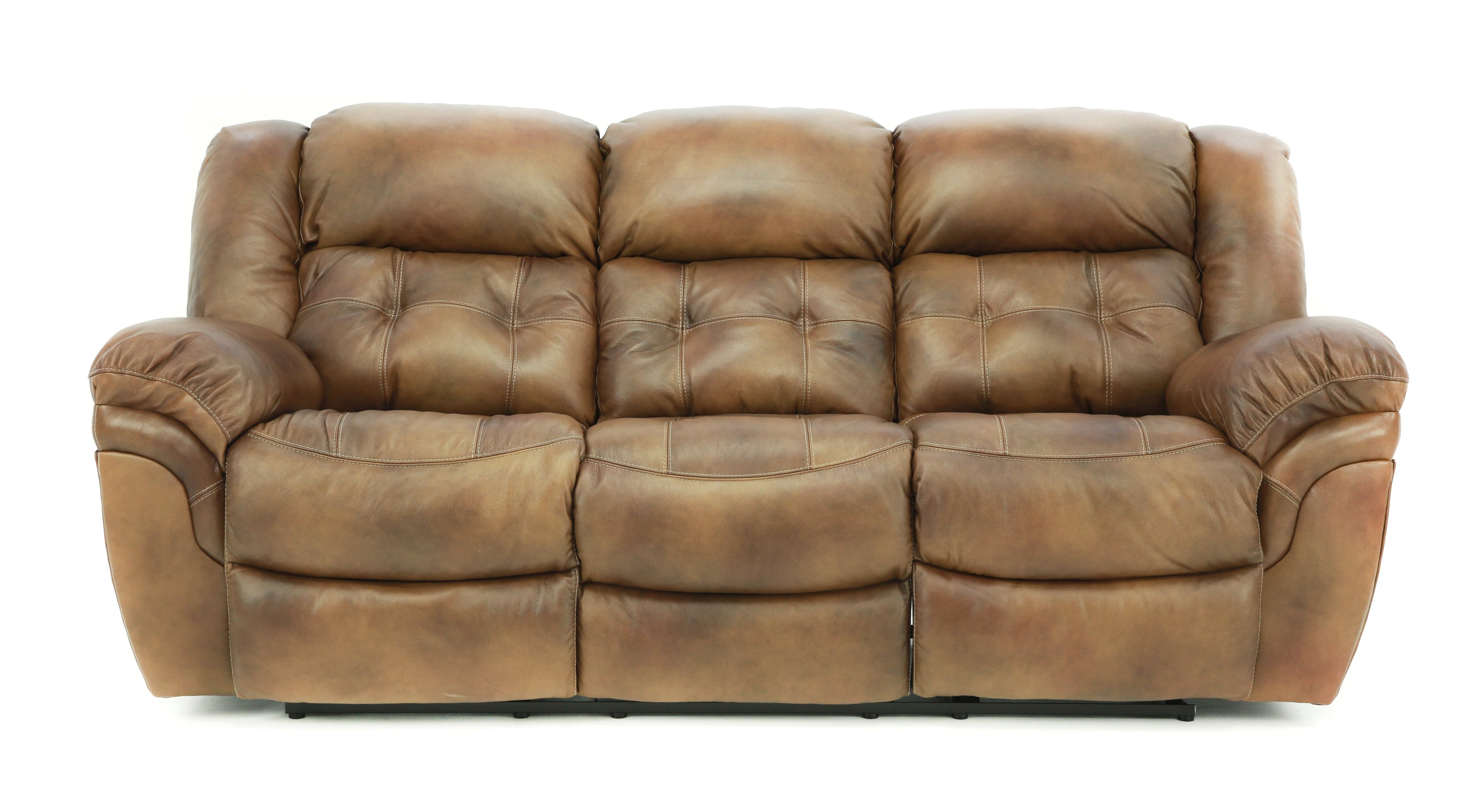 Hudson Leather Power Sofa - Saddle