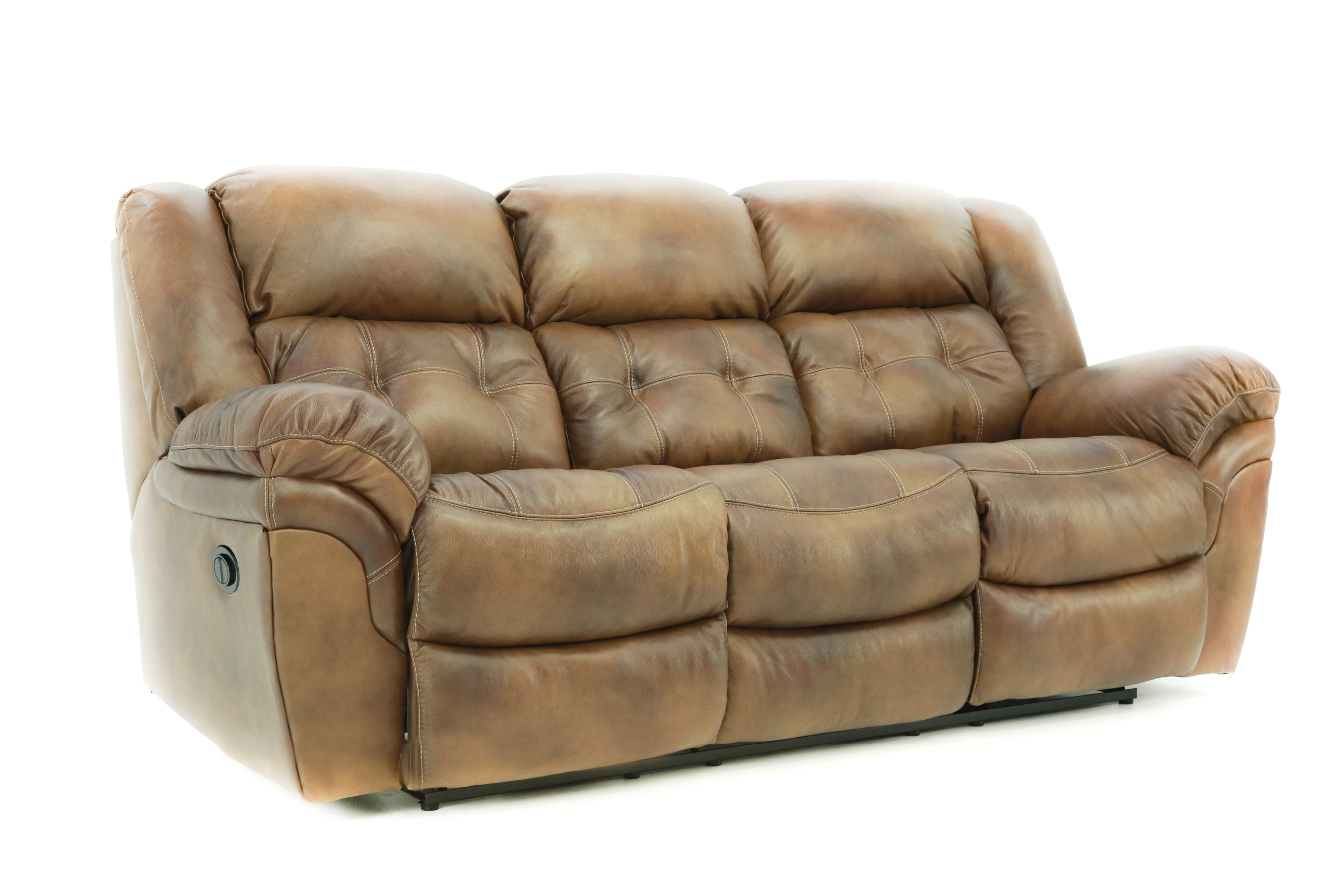 Hudson Leather Power Sofa - Saddle - Additional View 1