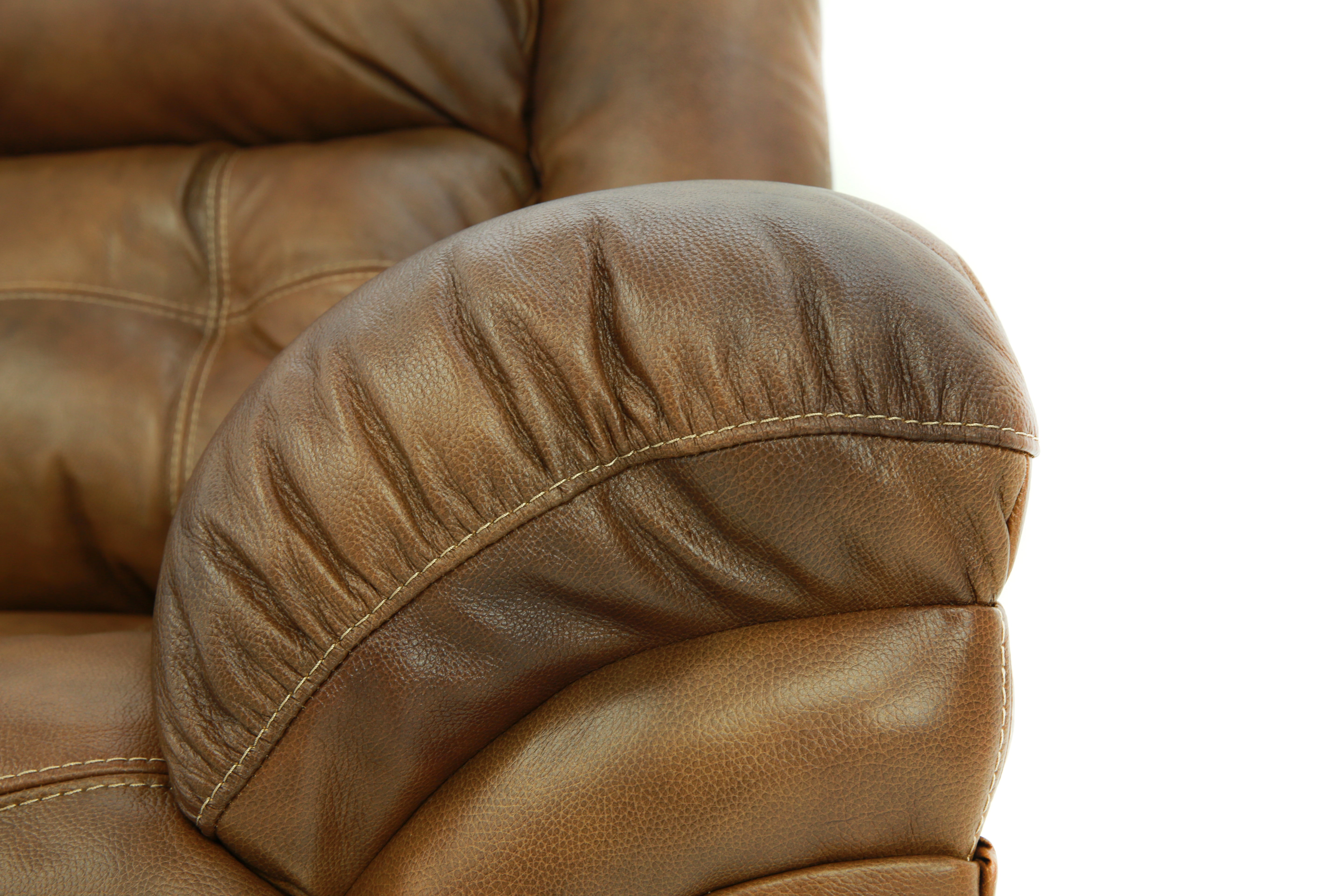 Hudson Leather Power Sofa - Saddle - Additional View 2