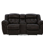 Hudson Leather Reclining Loveseat With Console - Chocolate