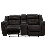 Hudson Leather Reclining Loveseat With Console - Chocolate - Additional View 1
