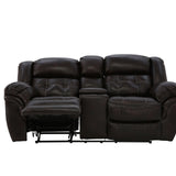 Hudson Leather Reclining Loveseat With Console - Chocolate - Additional View 1