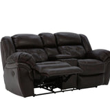 Hudson Leather Reclining Loveseat With Console - Chocolate - Additional View 2