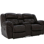 Hudson Leather Reclining Loveseat With Console - Chocolate - Additional View 3