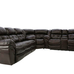 Hudson 3 Piece Leather Sectional - Chocolate - Additional View 1