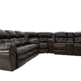 Hudson 3 Piece Leather Sectional - Chocolate - Additional View 1