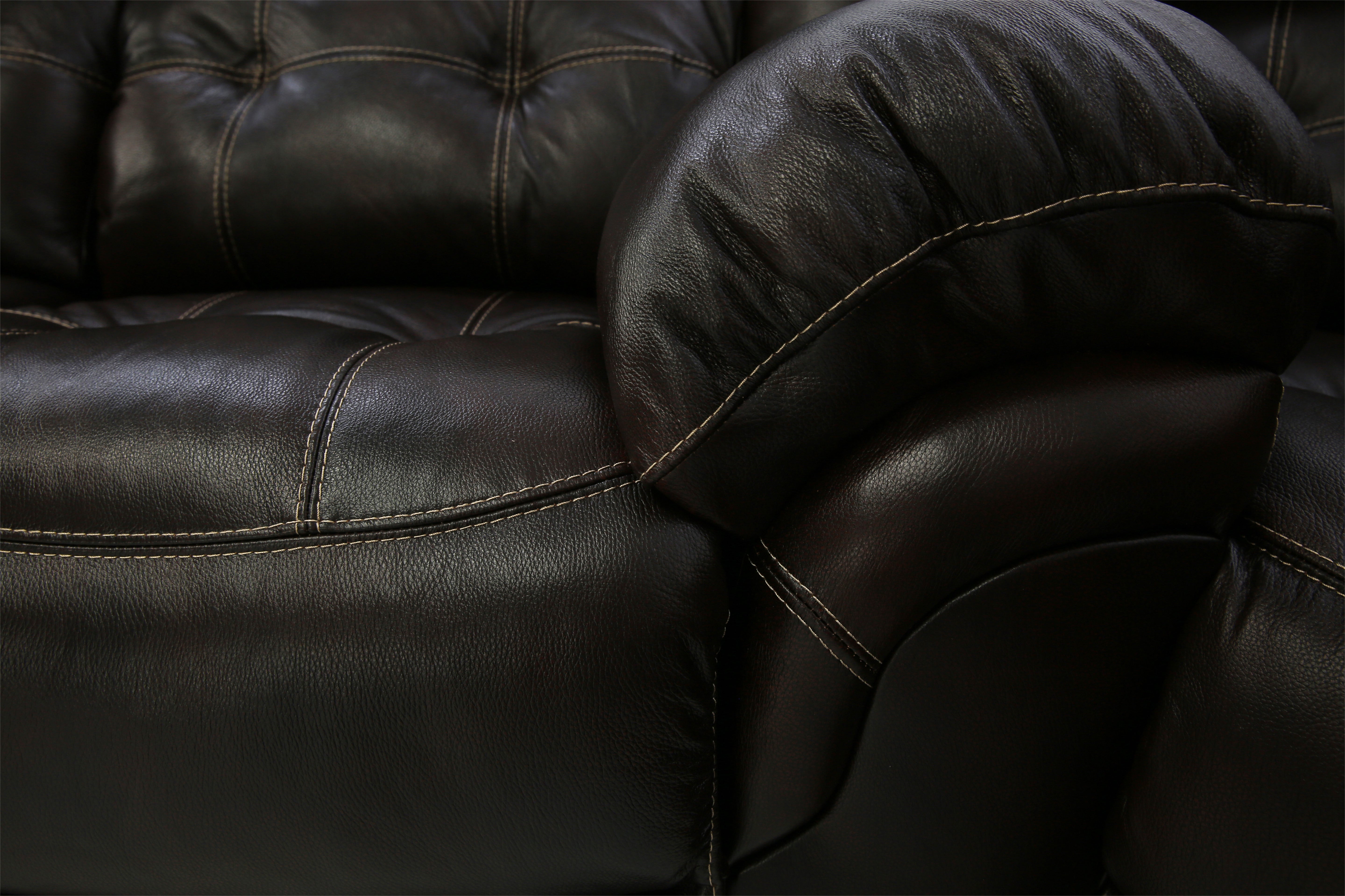 Hudson 3 Piece Leather Sectional - Chocolate - Additional View 2