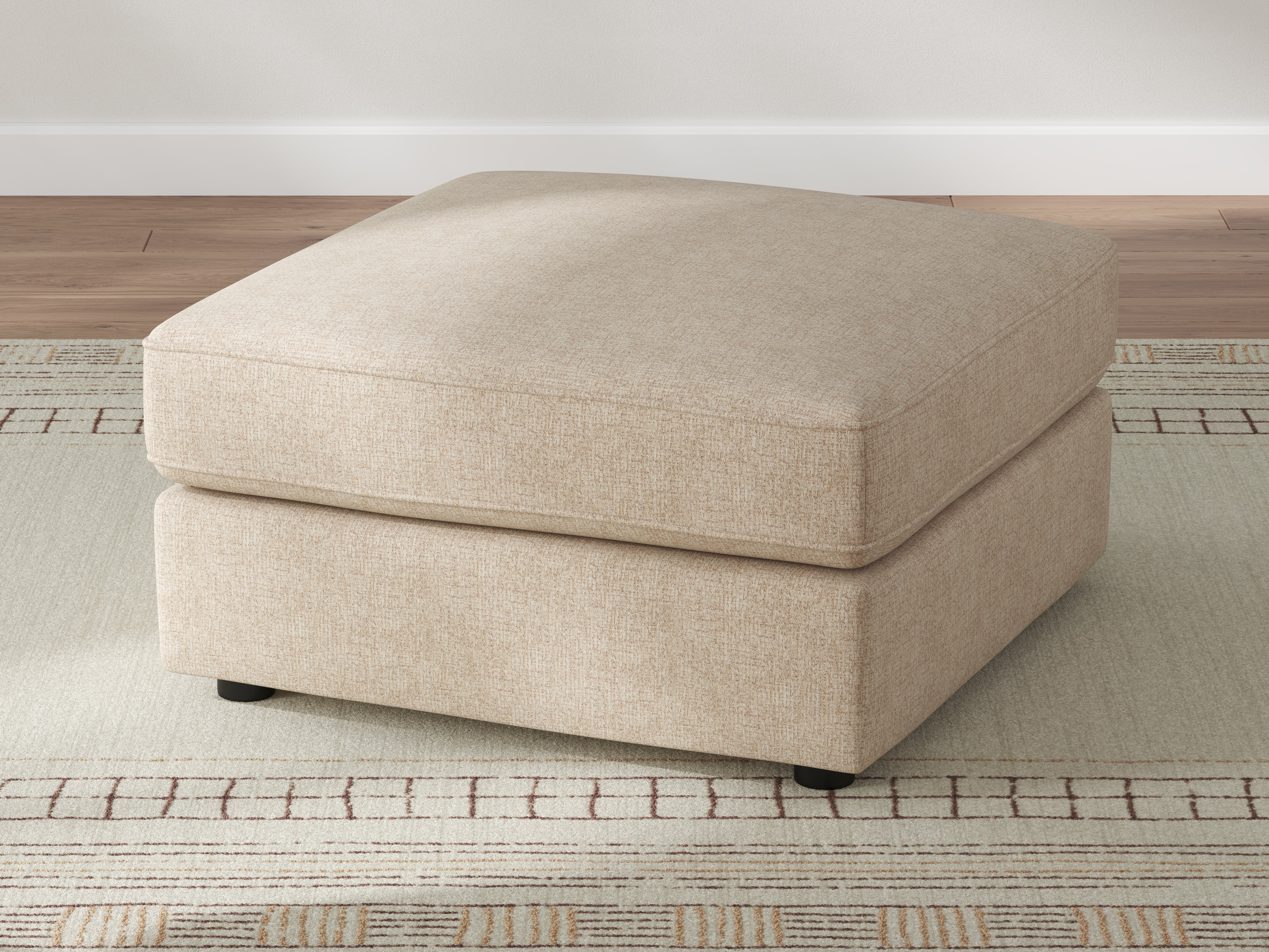 Ashley Furniture - SEYLER SAND ACCENT OTTOMAN - Beige Fabric - Ottomans - Additional View 1