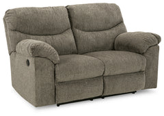 Ashley Furniture - Alphons Reclining Loveseat - Beige Fabric - Loveseats