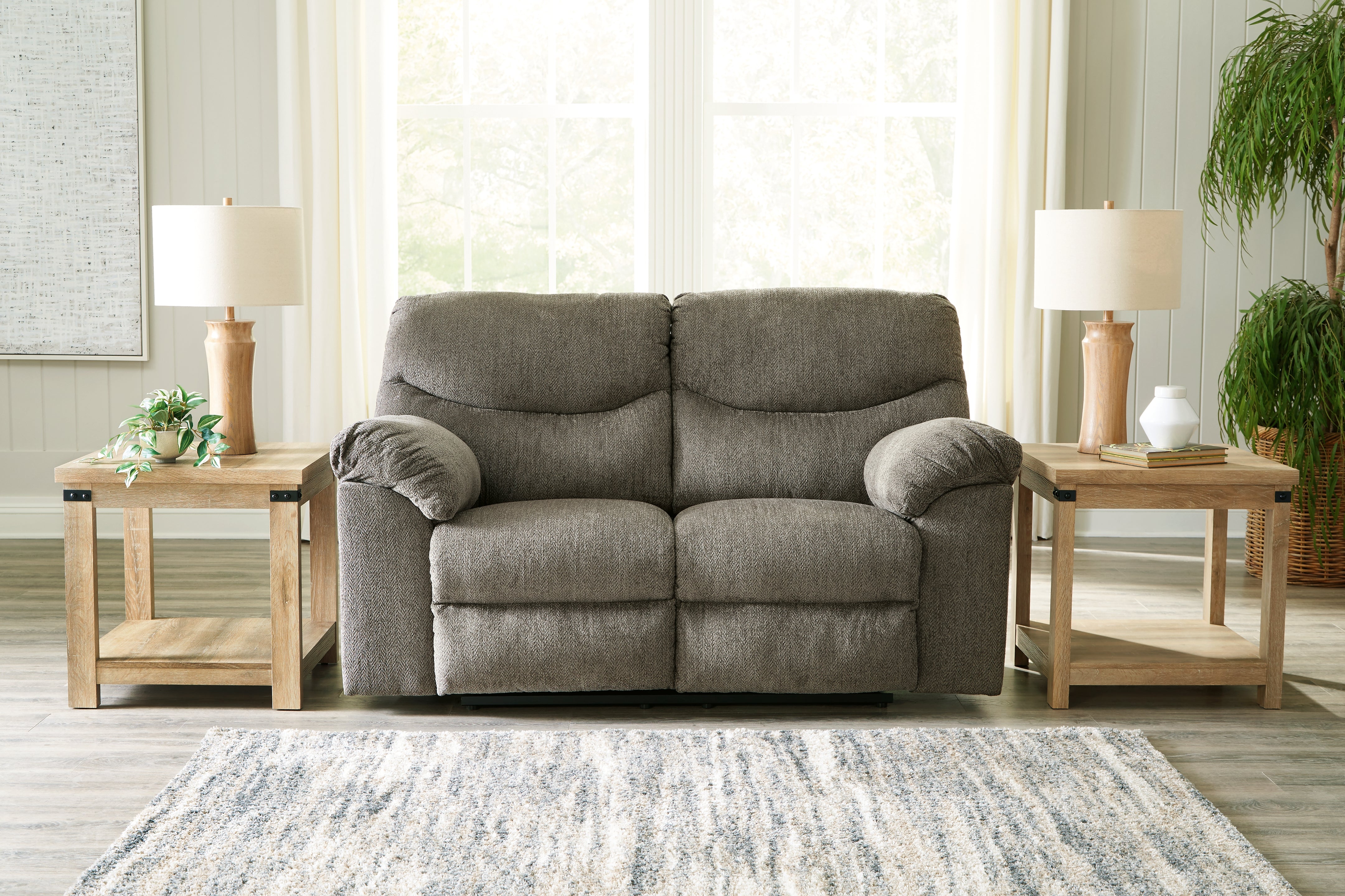 Ashley Furniture - Alphons Reclining Loveseat - Beige Fabric - Loveseats - Additional View 1
