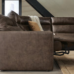 Ashley Furniture - METRONOME CHOCOLATE LEATHER 5 PIECE POWER SECTIONAL - Dark Brown Leather Match - Sectionals - Additional View 1