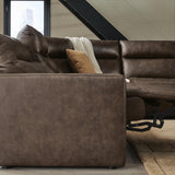 Ashley Furniture - METRONOME CHOCOLATE LEATHER 5 PIECE POWER SECTIONAL - Dark Brown Leather Match - Sectionals - Additional View 1