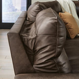 Ashley Furniture - METRONOME CHOCOLATE LEATHER 5 PIECE POWER SECTIONAL - Dark Brown Leather Match - Sectionals - Additional View 3