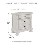 Ashley Furniture - Robbinsdale Nightstand - White - Wood - Nightstands - Additional View 3