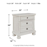 Ashley Furniture - Robbinsdale Nightstand - White - Wood - Nightstands - Additional View 3