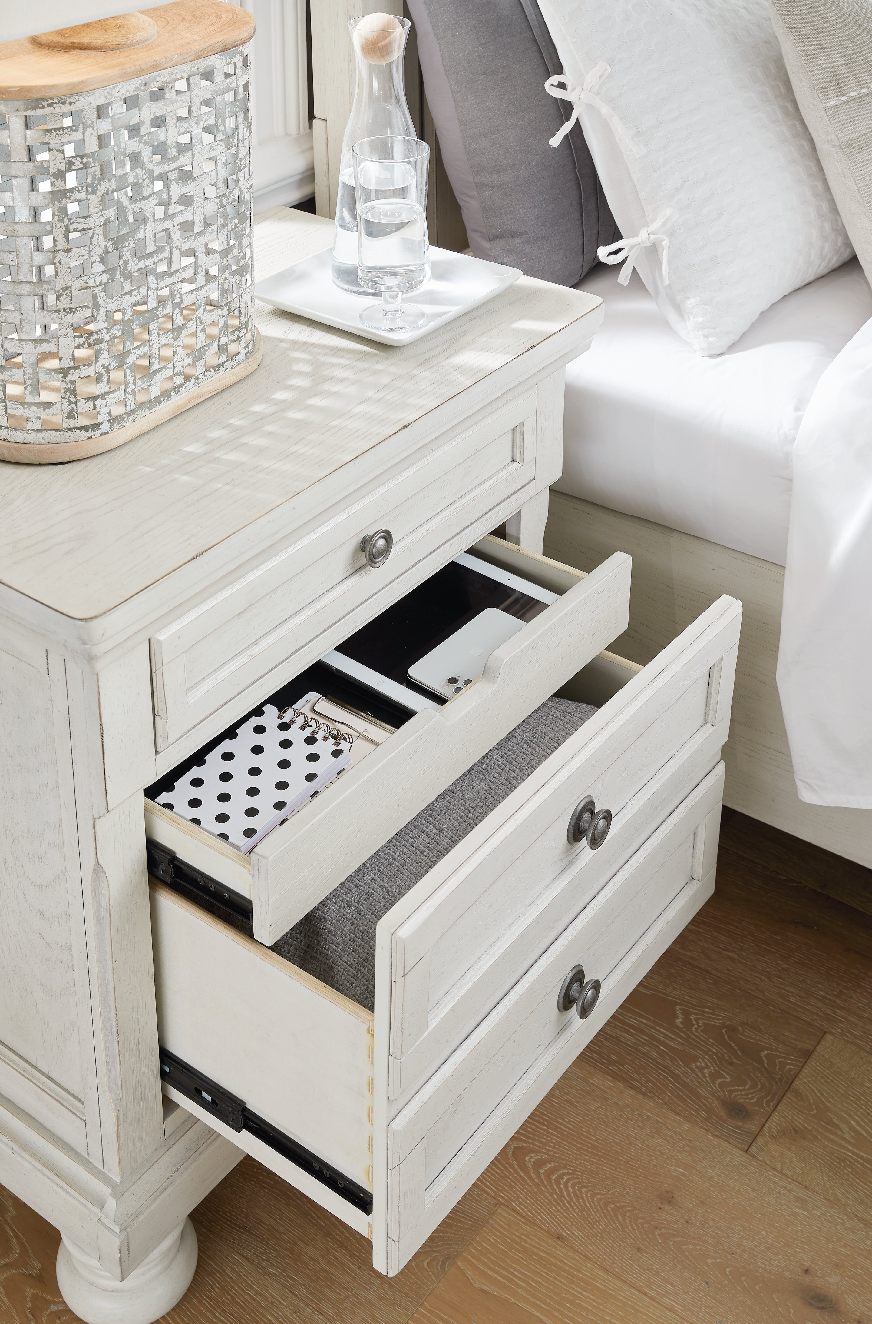 Ashley Furniture - Robbinsdale Nightstand - White - Wood - Nightstands - Additional View 6