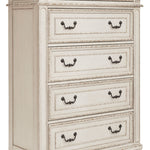 Ashley Furniture - REALYN FIVE DRAWER CHEST - White Wood - Chests