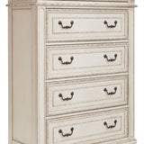 Ashley Furniture - REALYN FIVE DRAWER CHEST - White Wood - Chests