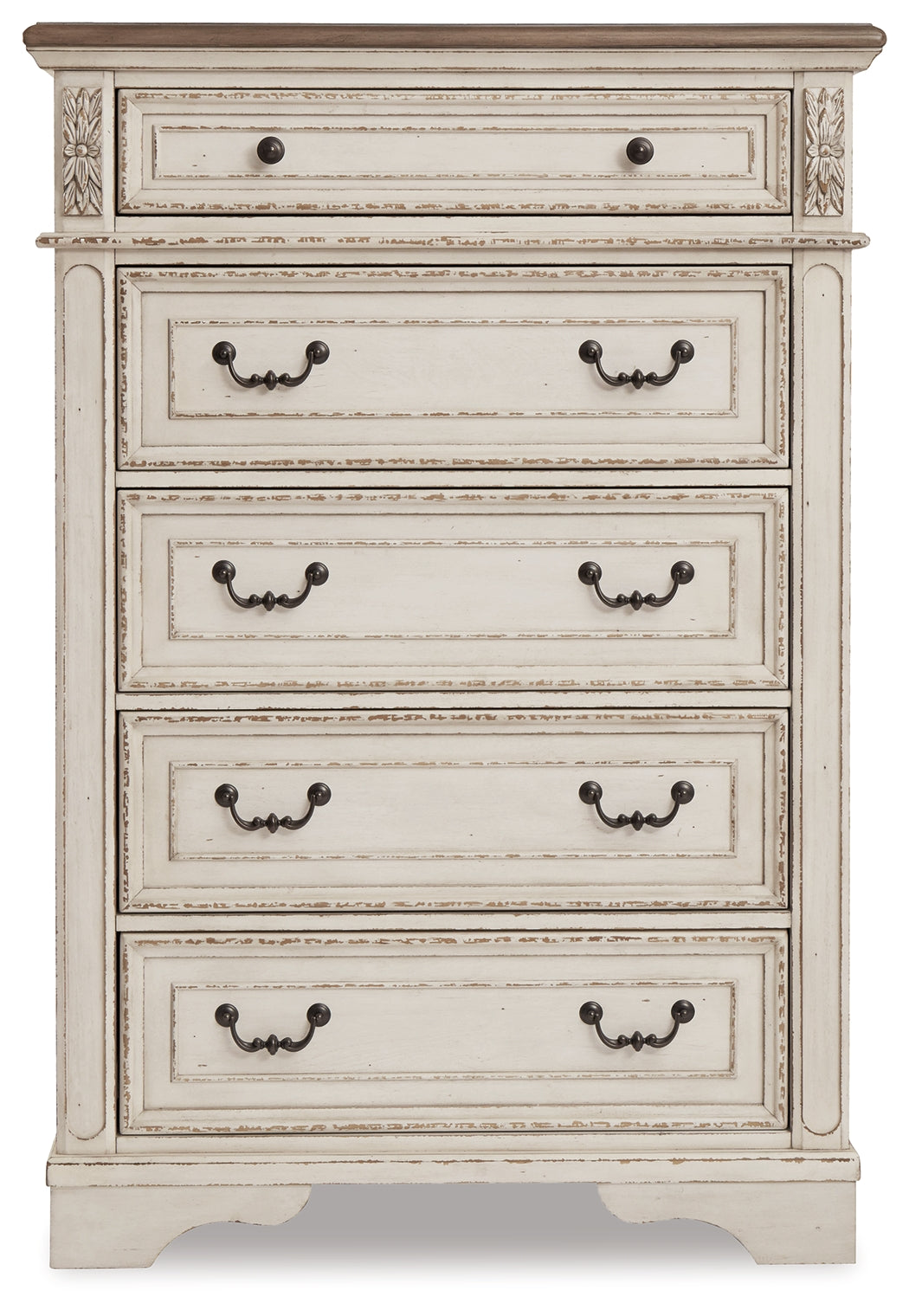 Ashley Furniture - REALYN FIVE DRAWER CHEST - White Wood - Chests - Additional View 2