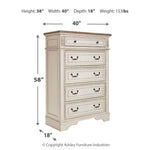 Ashley Furniture - REALYN FIVE DRAWER CHEST - White Wood - Chests - Additional View 3