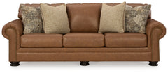 Ashley Furniture - Carianna Queen Sofa Sleeper - Caramel - Light Brown Leather Match - Sofas
