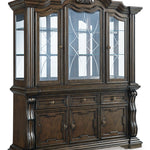 Ashley Furniture - Maylee Buffet And Hutch - Dark Brown Glass|Wood - Cabinets