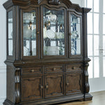 Ashley Furniture - Maylee Buffet And Hutch - Dark Brown Glass|Wood - Cabinets - Additional View 1