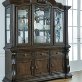Ashley Furniture - Maylee Buffet And Hutch - Dark Brown Glass|Wood - Cabinets - Additional View 1