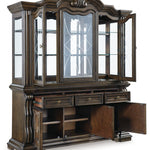 Ashley Furniture - Maylee Buffet And Hutch - Dark Brown Glass|Wood - Cabinets - Additional View 2