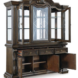 Ashley Furniture - Maylee Buffet And Hutch - Dark Brown Glass|Wood - Cabinets - Additional View 2