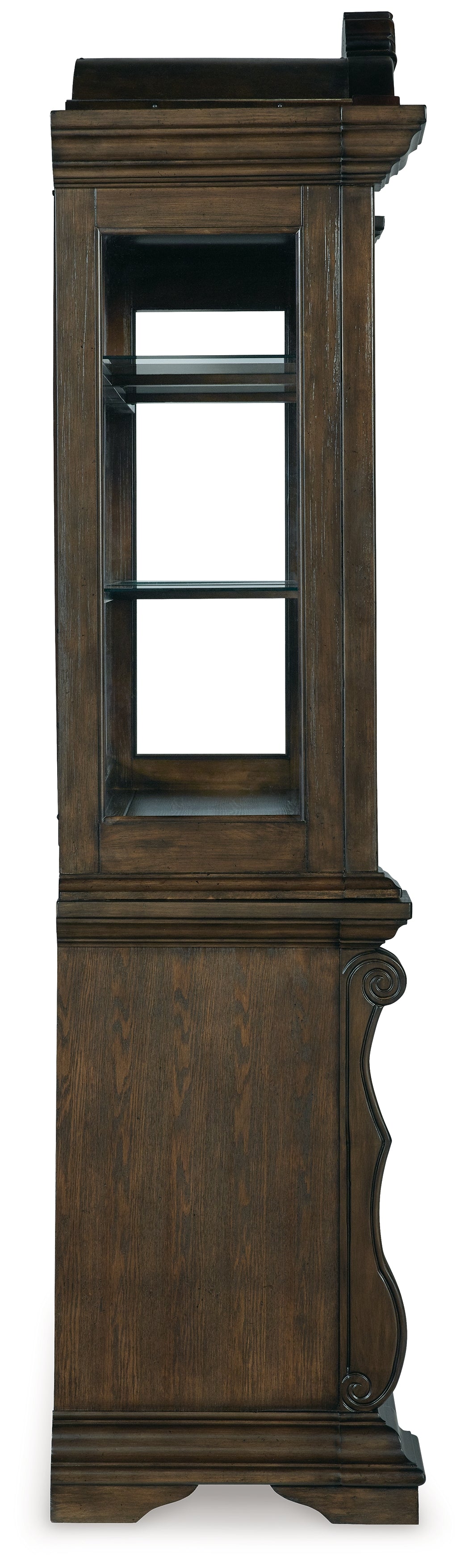 Ashley Furniture - Maylee Buffet And Hutch - Dark Brown Glass|Wood - Cabinets - Additional View 4