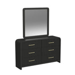 Elements International - RIDGEMONT BLACK DRESSER AND MIRROR - Wood|Mirror - Dresser & Mirror