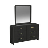 Elements International - RIDGEMONT BLACK DRESSER AND MIRROR - Wood|Mirror - Dresser & Mirror