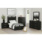 Elements International - RIDGEMONT BLACK DRESSER AND MIRROR - Wood|Mirror - Dresser & Mirror - Additional View 2