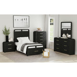 Elements International - RIDGEMONT BLACK DRESSER AND MIRROR - Wood|Mirror - Dresser & Mirror - Additional View 2