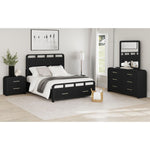Elements International - RIDGEMONT BLACK DRESSER AND MIRROR - Wood|Mirror - Dresser & Mirror - Additional View 4