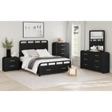 Elements International - RIDGEMONT BLACK DRESSER AND MIRROR - Wood|Mirror - Dresser & Mirror - Additional View 6