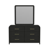 Elements International - RIDGEMONT BLACK DRESSER AND MIRROR - Wood|Mirror - Dresser & Mirror - Additional View 11