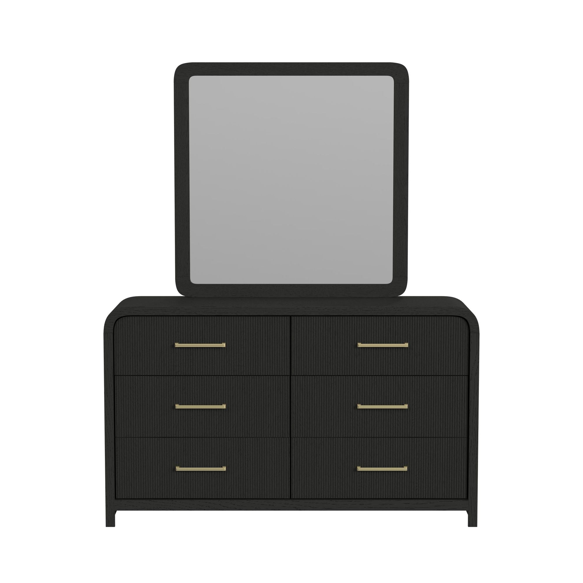 Elements International - RIDGEMONT BLACK DRESSER AND MIRROR - Wood|Mirror - Dresser & Mirror - Additional View 11