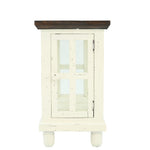 Lantern Accent Table - White/Tobacco