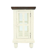 Lantern Accent Table - White/Tobacco