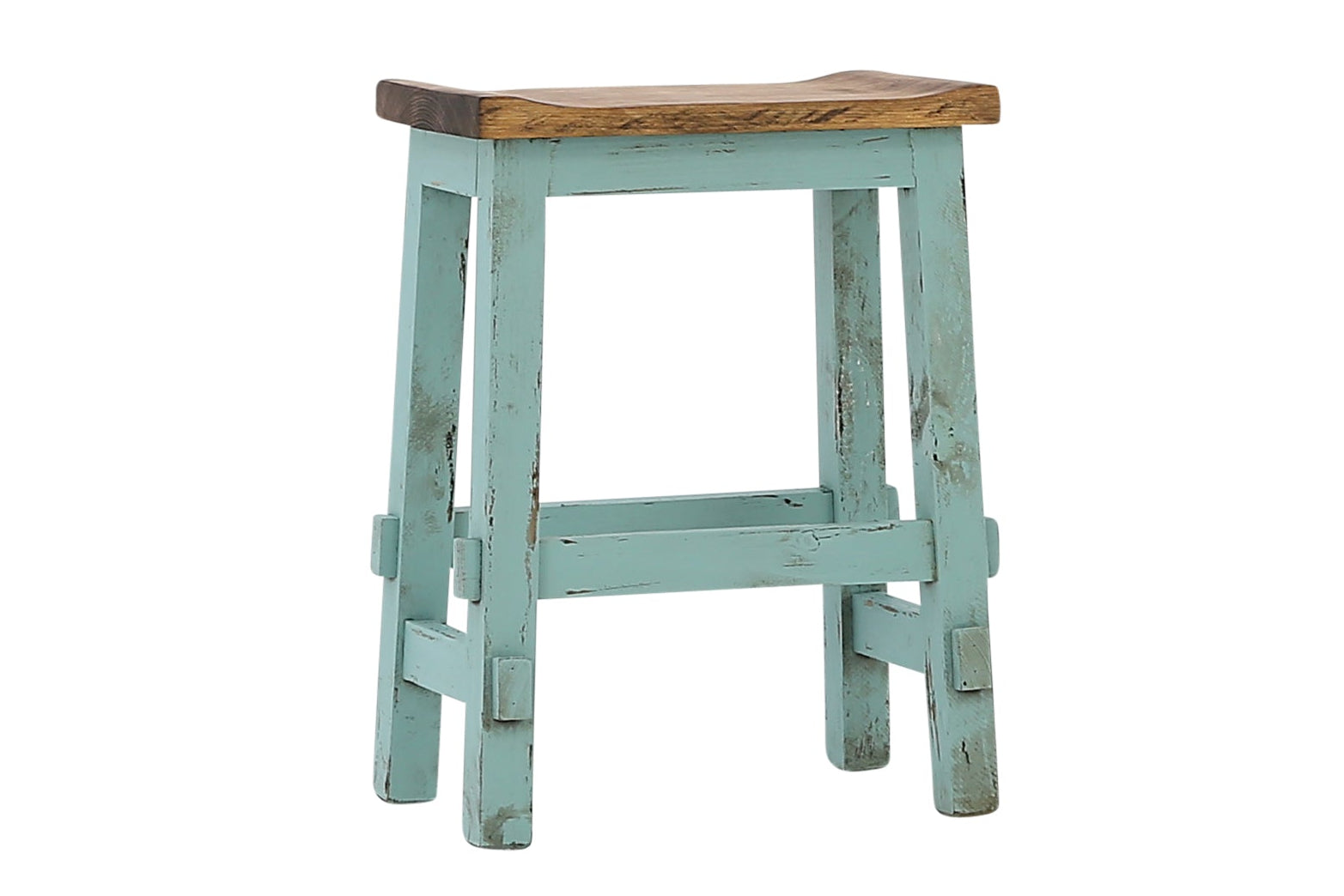 Lawman 24" Saddle Stool - Turquoise - Additional View 1