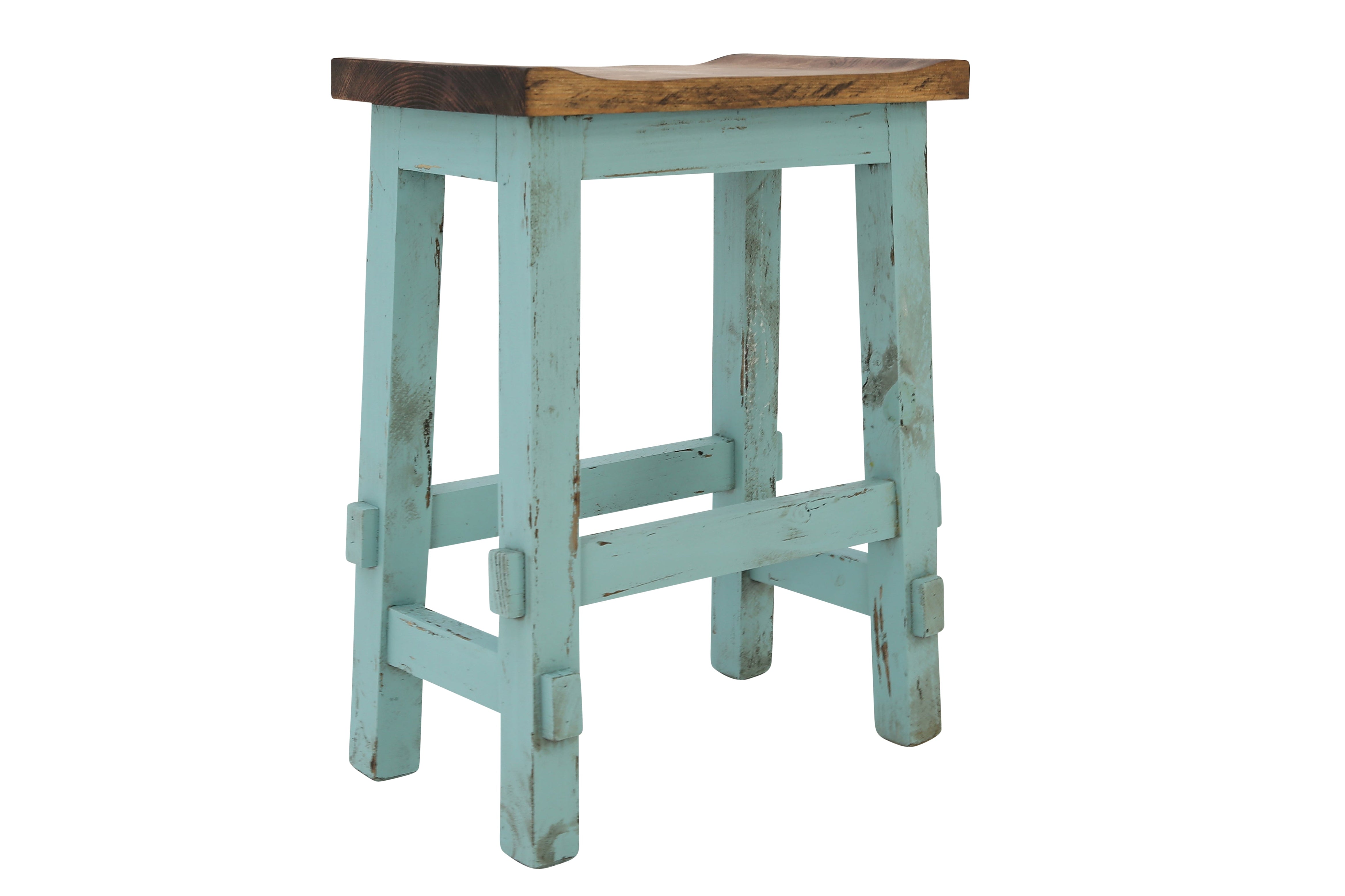 Lawman 24" Saddle Stool - Turquoise - Additional View 2