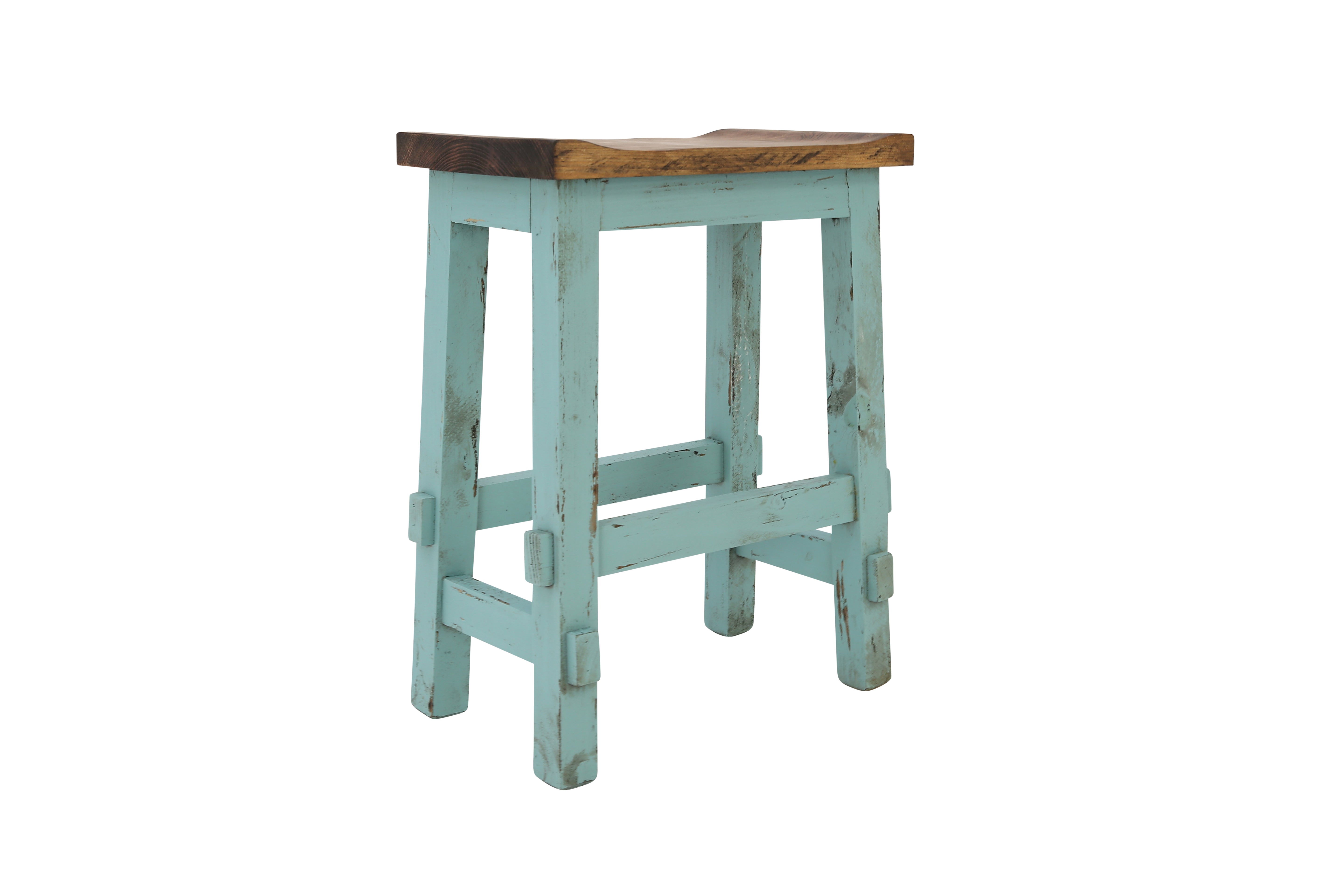 Lawman 24" Saddle Stool - Turquoise - Additional View 2