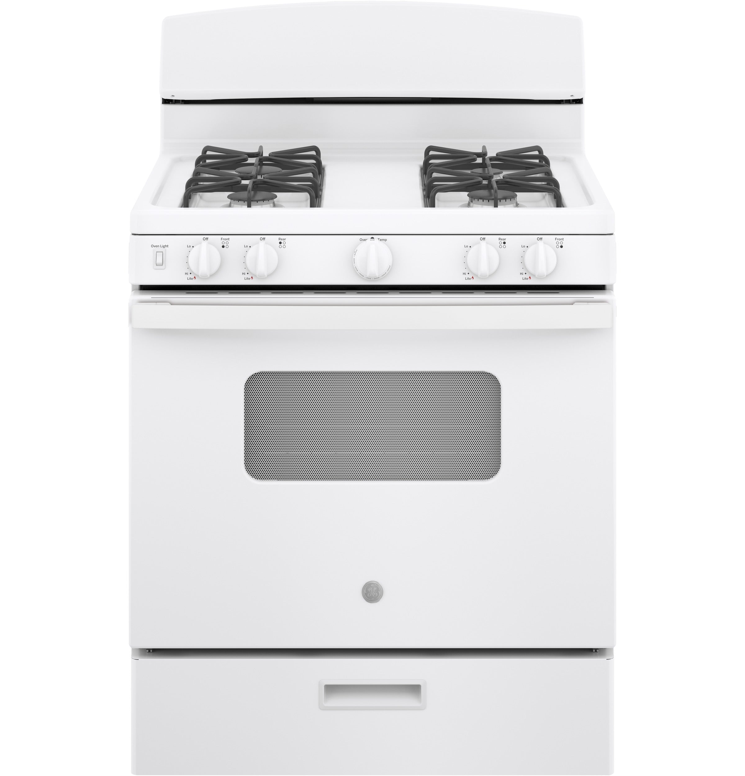 GE WHITE FREE-STANDING FRONT CONTROL GAS RANGE - Ranges