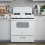 GE WHITE FREE-STANDING FRONT CONTROL GAS RANGE - Ranges - Additional View 5
