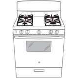 GE WHITE FREE-STANDING FRONT CONTROL GAS RANGE - Ranges - Additional View 10