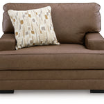 Ashley Furniture - VILLACOURT CARAMEL OVERSIZED CHAIR - Light Brown Faux Leather - Chairs - Additional View 2